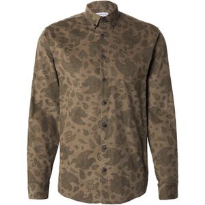 Lindbergh - Overhemd - Kaki - Corduroy - Lange Mouw - Regular Fit