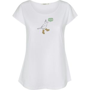 GREENBOMB Shirt 'Animal Bird Fine'  citroen / mintgroen / wit