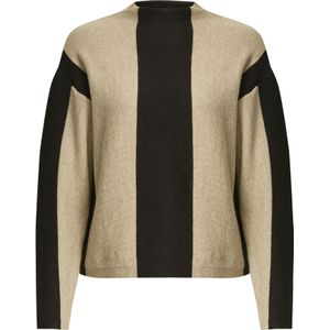 minus Trui 'Mireya'  beige / zwart