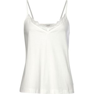 Spaghetti Top - Ecru - Kant - V-hals Met Inzet