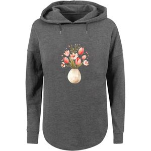 F4NT4STIC Sweatshirt 'Rosa Frühlingsblumenstrauß In Vase'  grafiet / gemengde kleuren