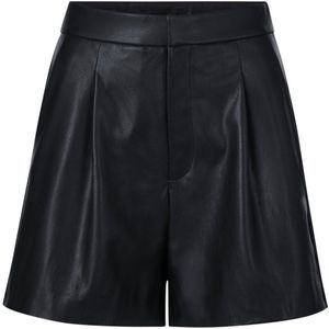 Rich & Royal - Broek - Zwart - Imitatieleder - Knielengte