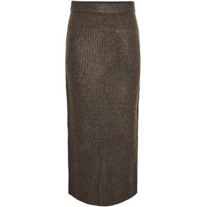 Pctulle - Gebreide Maxirok - Middelhoge Taille - Regular Fit