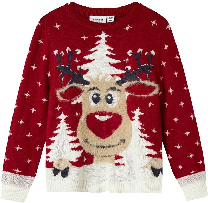 Gebreide Trui - Kerst - Regular Fit - Lange Mouwen - Ronde Hals