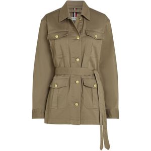 TOMMY HILFIGER Utility Jas - Bruin - Katoen & Elastaan