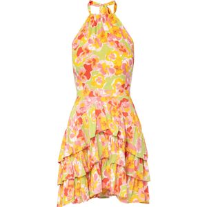 Laurella Jurk  groen / oranje / pink / rood