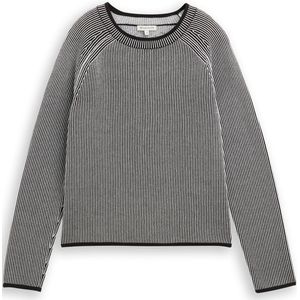 TOM TAILOR Trui  zwart / wit