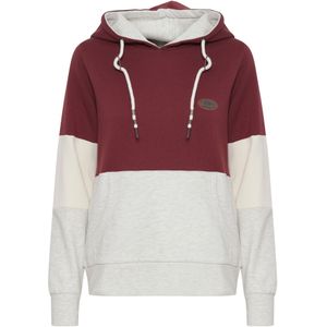 Oxmo Sweatshirt 'KATHRINE'  ecru / grijs gemêleerd / wijnrood