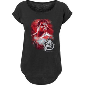 F4NT4STIC Shirt 'Marvel Avengers Endgame Hulk Brushed'  grijs / bloedrood / zwart / wit