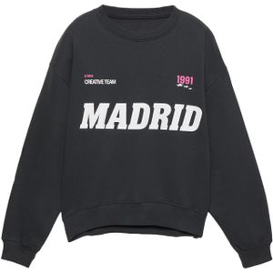 Pull&Bear Sweatshirt 'MADRID'  antraciet / cranberry / wit