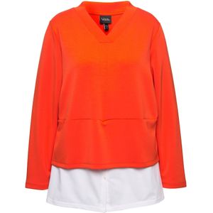 Ulla Popken Sweatshirt  oranje / wit