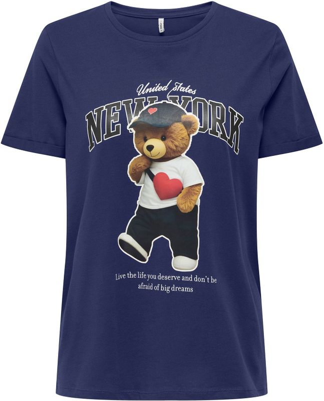 ONLY - KOGLINA - Shirt - Blauw - Motiefprint - Kwartmouw