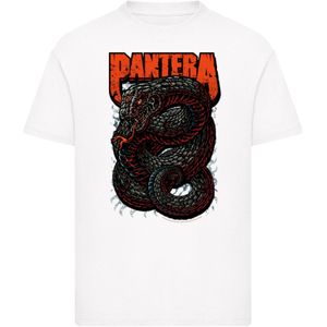 F4NT4STIC Shirt 'Pantera Venomous Snake'  donkeroranje / zwart / wit