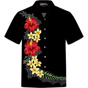 Hawaiihemdshop.de Overhemd 'Black Elegance'  zwart