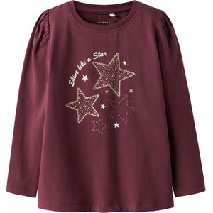 NAME IT Shirt 'NMFRSTAR'  goud / bourgogne / wit