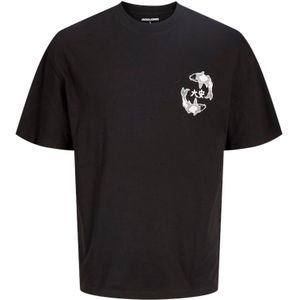 JACK & JONES Shirt 'JJTUNE'  zwart / wit