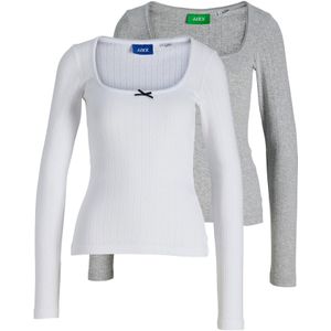 JJXX Shirt 'JXLelu'  grijs / wit