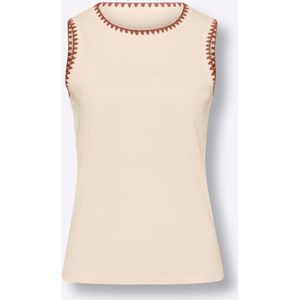 Unbranded - Tanktop - Zand - Katoen - Mouwloos