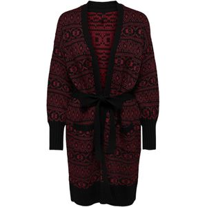 ONLY Gebreid vest 'ONLSIGRUN'  wijnrood / zwart