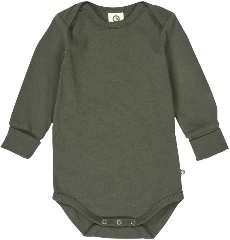 Müsli by GREEN COTTON Rompertje/body  donkergroen
