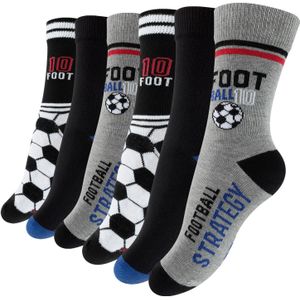 Cotton Prime Sokken 'Fußball'  grijs / bloedrood / zwart / wit