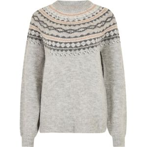 Apricot Trui  grijs / pink / wit