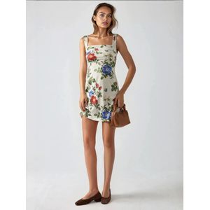 Hiccup Jurk  blauw / grasgroen / rood / natuurwit