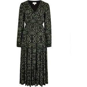 Apricot Jurk 'Smock Waist Tiered'  groen