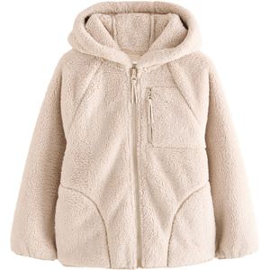 Next - Fleece Jas - Beige - Met Capuchon - Normale Pasvorm