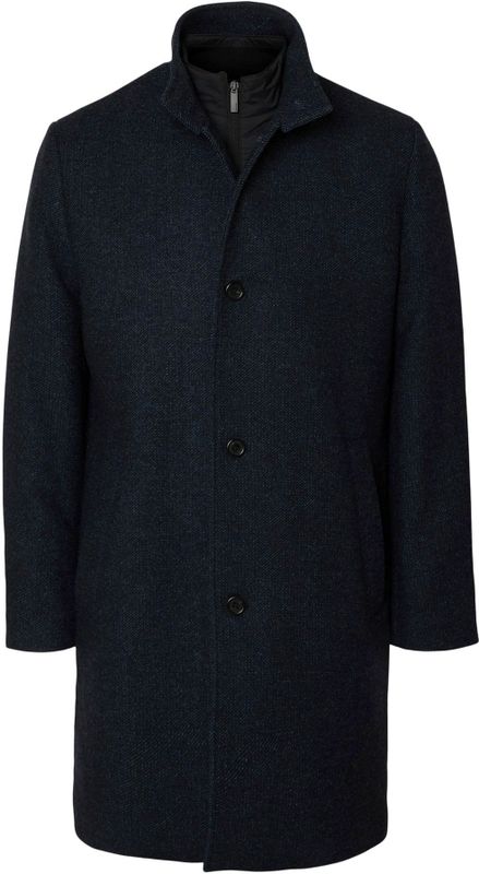 SELECTED HOMME - RAINAR - Wollen Jas - Regular Fit - Krijtstreep