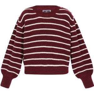 DreiMaster Maritim Oversized trui  donkerrood / wit