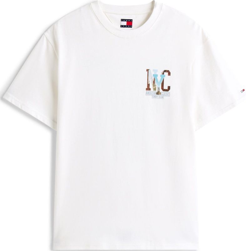 Tommy Jeans - T-shirt - Effen - Regular Fit - Katoen - Motiefprint