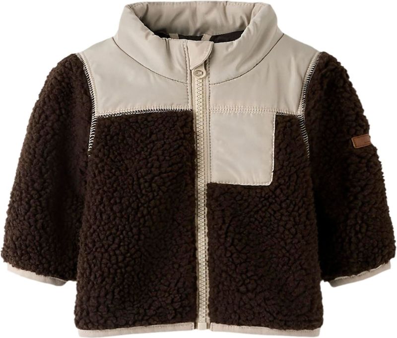 NAME IT - Teddy - Jas - Lichte Stof - Hoge Opstaande Kraag - Lange Mouwen