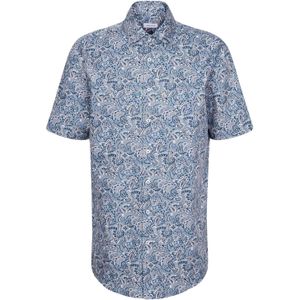 Seidensticker - Businessoverhemd - Groen - Regular 1/2 Kent Kraag Print