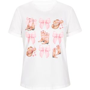 faina Shirt  lichtbruin / pink / wit