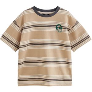 Next Shirt  donkerbeige / zwart / wit