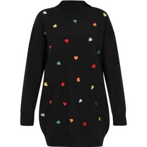 MYMO Gebreide jurk  lichtblauw / donkergroen / rood / zwart