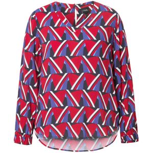 Ulla Popken Blouse  donkerblauw / robijnrood / zwart / wit