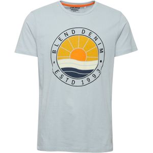 BLEND Shirt 'Bammer'  navy / lichtblauw / geel