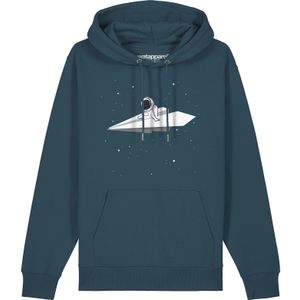 Watapparel Sweatshirt 'Fly me to the moon'  petrol / wit