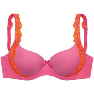 Bralette - Pink/Oranje - Licht Gewatteerd - Met Beugel - Microtouch
