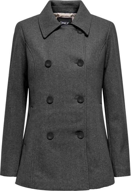 ONLY - Tussenmantel - Donkergrijs - Klassieke Mantel