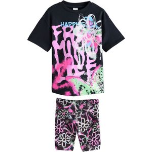 Next Set  lichtgroen / pink / fuchsia / zwart