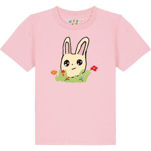 watabout.kids Shirt 'Osterhase mit Blumen'  crème / groen / rosa / zwart