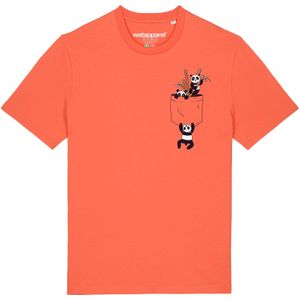 Watapparel Shirt 'Pocket Pandas'  bruin / oranje / zwart / wit