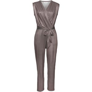 Jumpsuit - Taupe - Kreukvrij - V-hals - Mouwloos