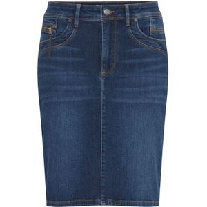 PULZ Jeans Rok 'Karolina'  blauw gemêleerd