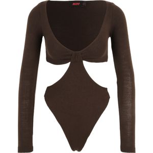Misspap Shirt body  chocoladebruin