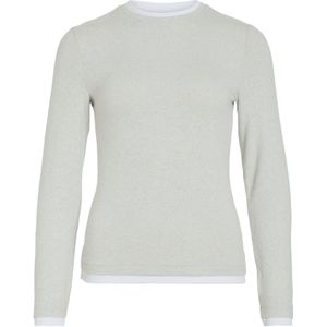 VILA Trui 'VIAdi'  lichtgrijs / wit