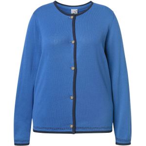 Ulla Popken Gebreid vest  neonblauw / zwart